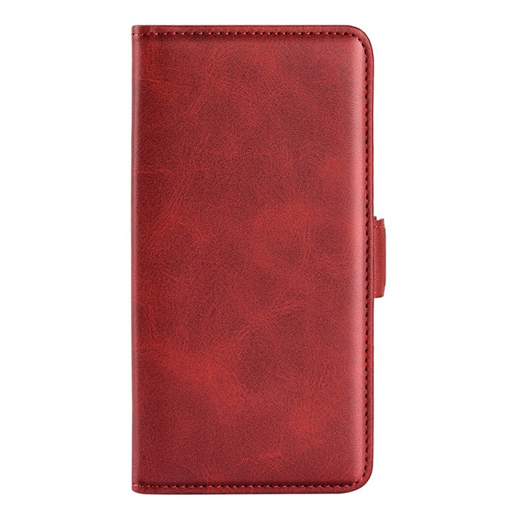 For Realme 9i/Oppo A36 4G/A76 4G Textured PU Leather Magnetic Case Full Body Protective Flip Wallet Phone Cover with Stand Feature - Red