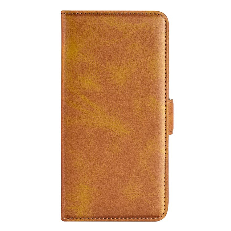 For Realme 9i/Oppo A36 4G/A76 4G Textured PU Leather Magnetic Case Full Body Protective Flip Wallet Phone Cover with Stand Feature - Yellow