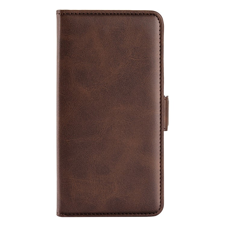 For Realme 9i/Oppo A36 4G/A76 4G Textured PU Leather Magnetic Case Full Body Protective Flip Wallet Phone Cover with Stand Feature - Brown