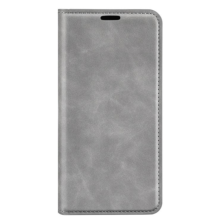 For Realme 9i/Oppo A36 4G/A76 4G Skin-touch Feeling PU Leather Flip Folio Case Wallet Stand Magnetic Closure Shockproof Phone Cover - Grey