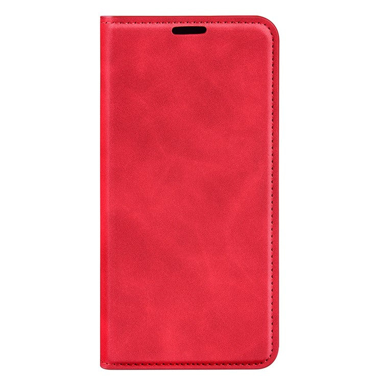 For Realme 9i/Oppo A36 4G/A76 4G Skin-touch Feeling PU Leather Flip Folio Case Wallet Stand Magnetic Closure Shockproof Phone Cover - Red