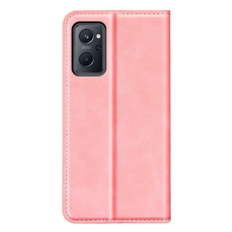 For Realme 9i/Oppo A36 4G/A76 4G Skin-touch Feeling PU Leather Flip Folio Case Wallet Stand Magnetic Closure Shockproof Phone Cover - Pink