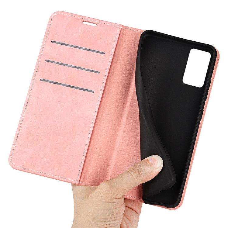 For Realme 9i/Oppo A36 4G/A76 4G Skin-touch Feeling PU Leather Flip Folio Case Wallet Stand Magnetic Closure Shockproof Phone Cover - Pink