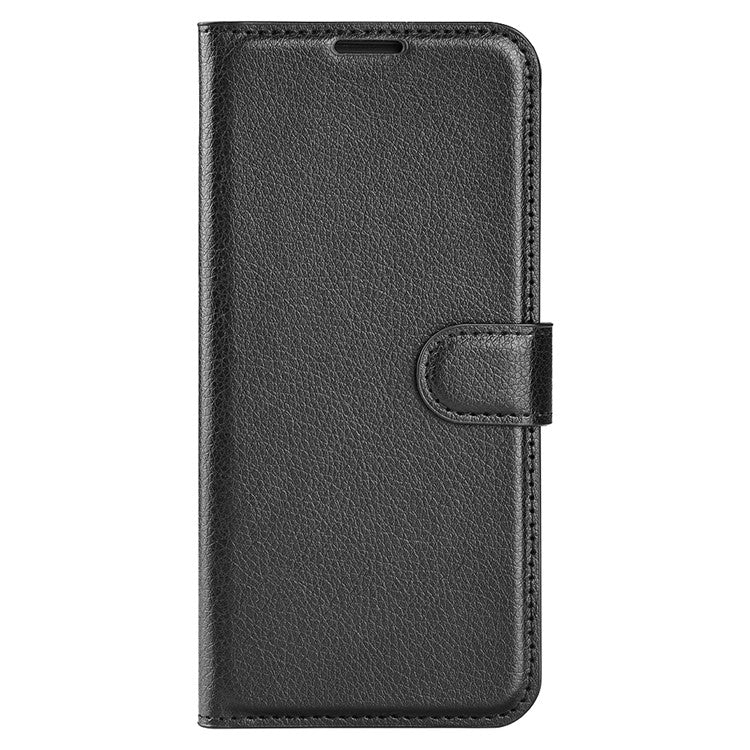 For Realme 9i/Oppo A36 4G/A76 4G PU Leather + TPU Leather Case Wallet Stand Overall Protection Litchi Texture Phone Cover - Black