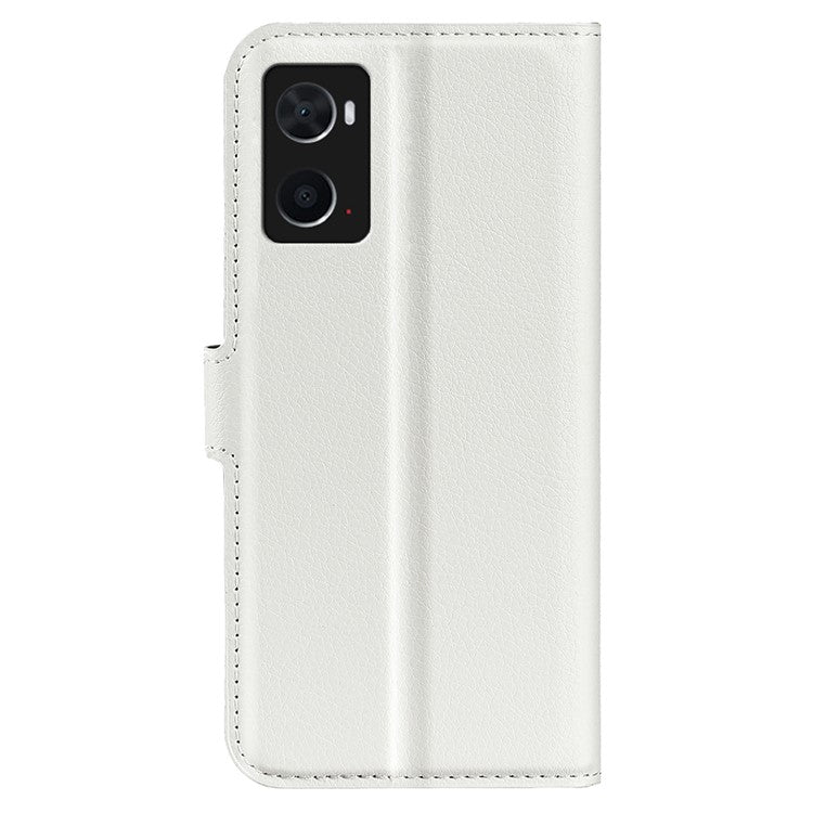 For Realme 9i/Oppo A36 4G/A76 4G PU Leather + TPU Leather Case Wallet Stand Overall Protection Litchi Texture Phone Cover - White