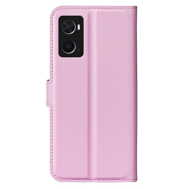 For Realme 9i/Oppo A36 4G/A76 4G PU Leather + TPU Leather Case Wallet Stand Overall Protection Litchi Texture Phone Cover - Pink