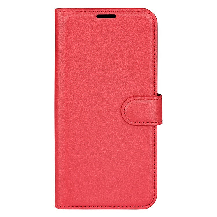 For Realme 9i/Oppo A36 4G/A76 4G PU Leather + TPU Leather Case Wallet Stand Overall Protection Litchi Texture Phone Cover - Red