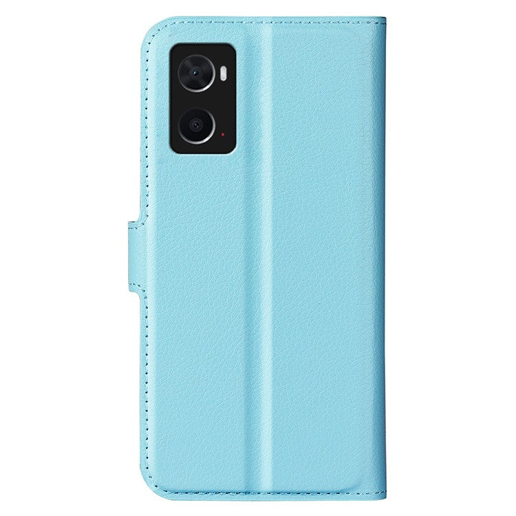 For Realme 9i/Oppo A36 4G/A76 4G PU Leather + TPU Leather Case Wallet Stand Overall Protection Litchi Texture Phone Cover - Blue