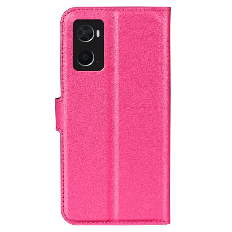 For Realme 9i/Oppo A36 4G/A76 4G PU Leather + TPU Leather Case Wallet Stand Overall Protection Litchi Texture Phone Cover - Rose