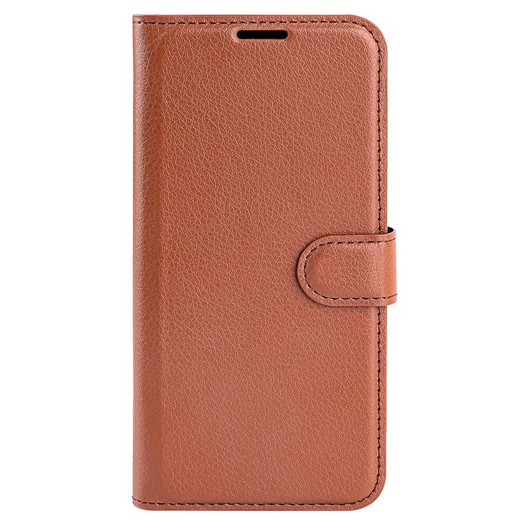 For Realme 9i/Oppo A36 4G/A76 4G PU Leather + TPU Leather Case Wallet Stand Overall Protection Litchi Texture Phone Cover - Brown