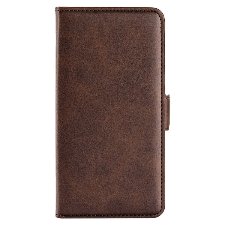 For Realme 9i/Oppo A36 4G/A76 4G Textured PU Leather Phone Case Folio Flip Wallet Protective Cover with Foldable Stand - Brown