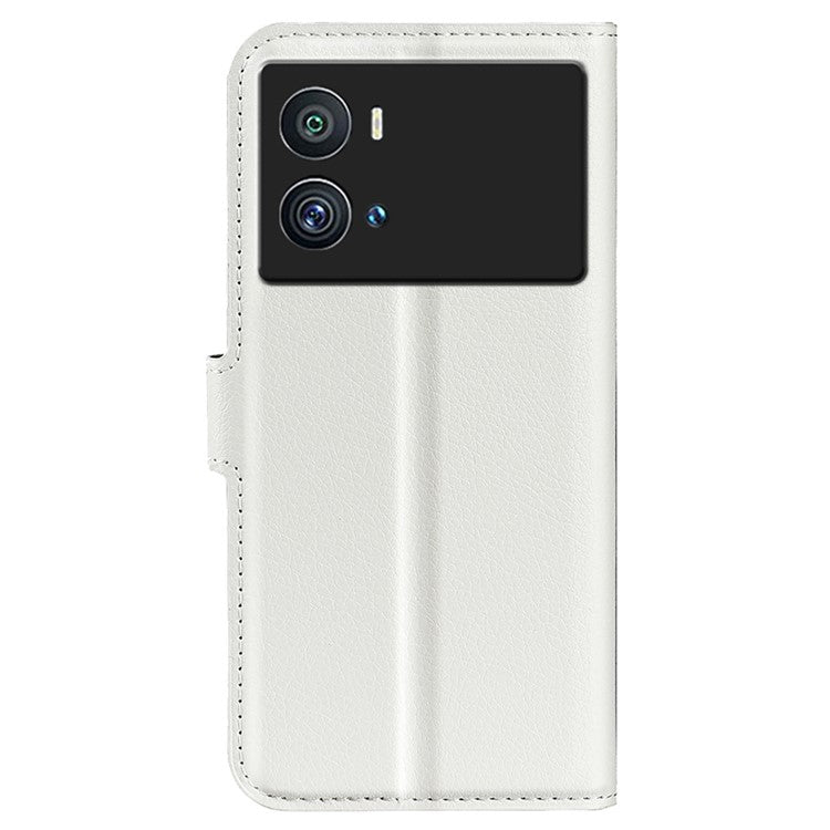 Litchi Texture Phone Case for vivo iQOO 9 Pro, Wallet Phone Stand PU Leather Protective Cover - White