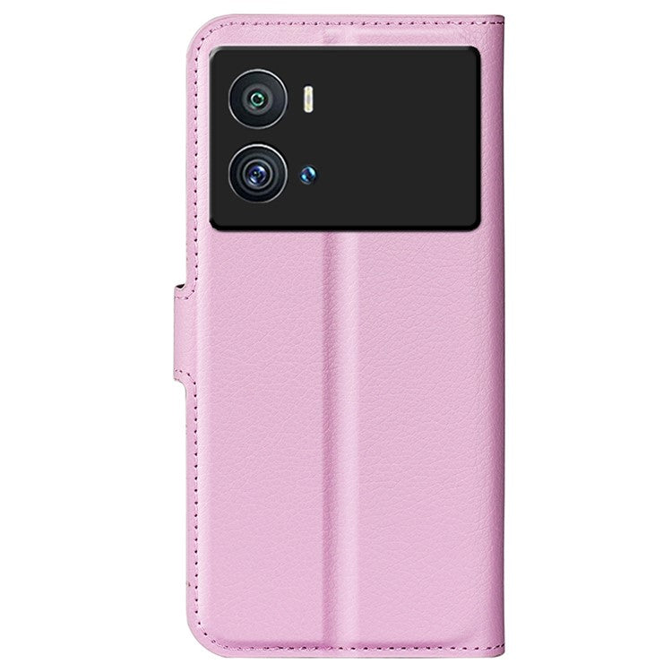 Litchi Texture Phone Case for vivo iQOO 9 Pro, Wallet Phone Stand PU Leather Protective Cover - Pink