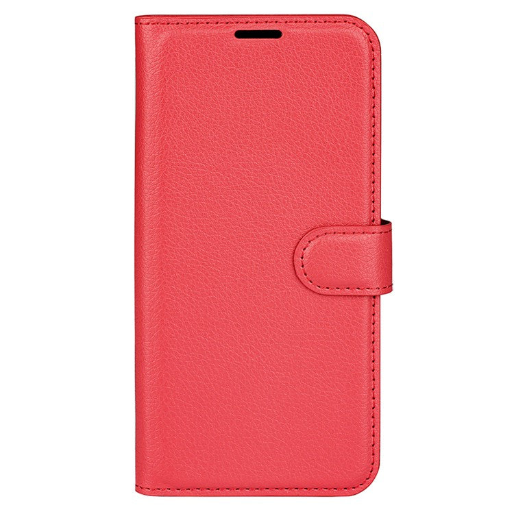 Litchi Texture Phone Case for vivo iQOO 9 Pro, Wallet Phone Stand PU Leather Protective Cover - Red