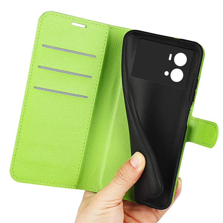 Litchi Texture Phone Case for vivo iQOO 9 Pro, Wallet Phone Stand PU Leather Protective Cover - Green