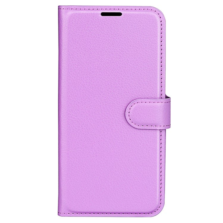 Litchi Texture Phone Case for vivo iQOO 9 Pro, Wallet Phone Stand PU Leather Protective Cover - Purple