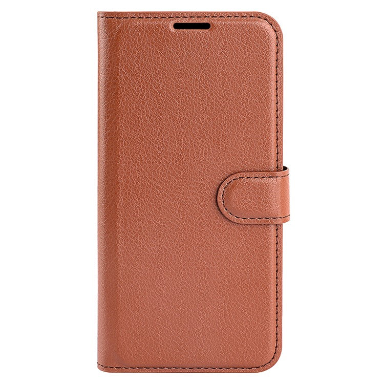 Litchi Texture Phone Case for vivo iQOO 9 Pro, Wallet Phone Stand PU Leather Protective Cover - Brown