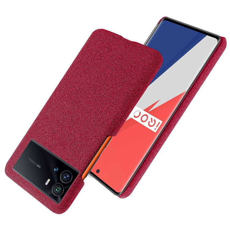 For vivo iQOO 9 Pro Cloth Coated Hard PC Anti-drop Cell Phone Protective Case Back Cover - Red