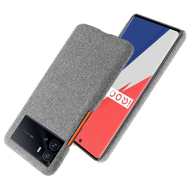 For vivo iQOO 9 Pro Cloth Coated Hard PC Anti-drop Cell Phone Protective Case Back Cover - Light Grey