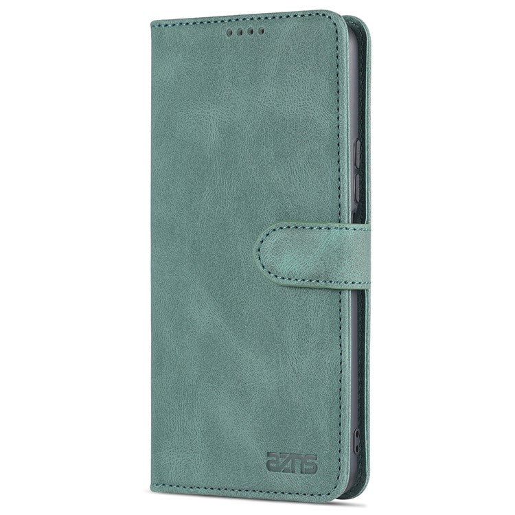 AZNS Phone Case for vivo Y76s/Y74s, PU Leather Wallet Folding Stand Magnetic Scratch-proof Flip Cover - Green