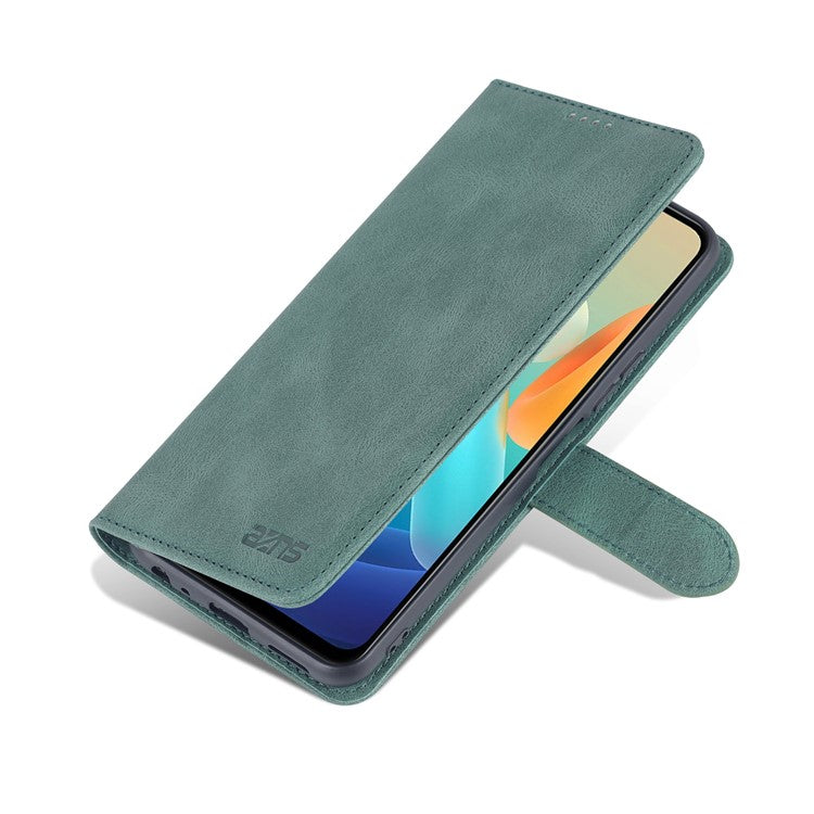 AZNS Phone Case for vivo Y76s/Y74s, PU Leather Wallet Folding Stand Magnetic Scratch-proof Flip Cover - Green