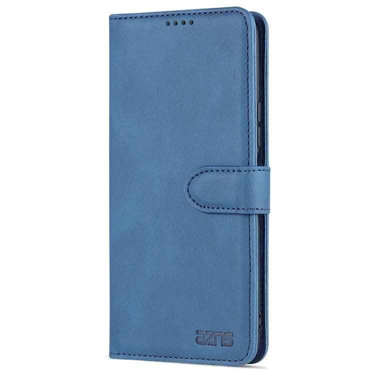 AZNS Phone Case for vivo Y76s/Y74s, PU Leather Wallet Folding Stand Magnetic Scratch-proof Flip Cover - Blue