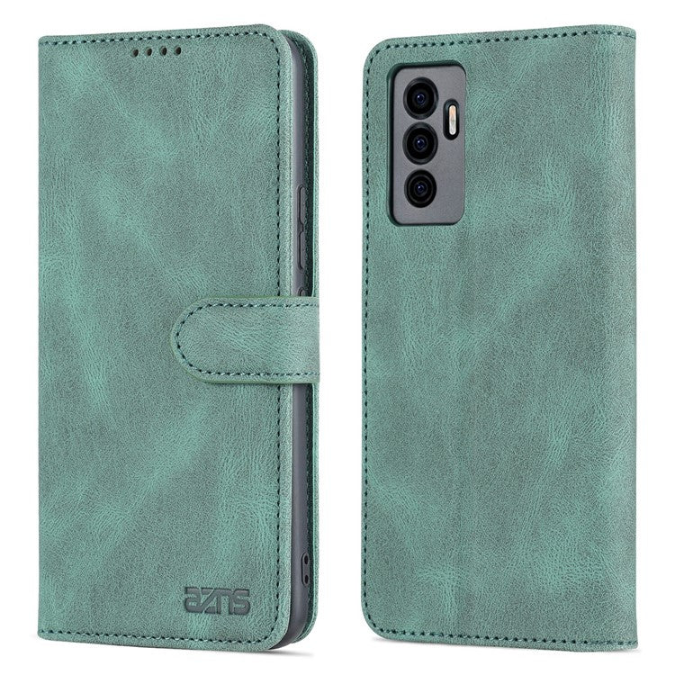 AZNS for vivo S10e 5G/V23e 4G/5G Phone Case, Folio Stand Wallet Magnetic PU Leather Protect Folio Cover - Green