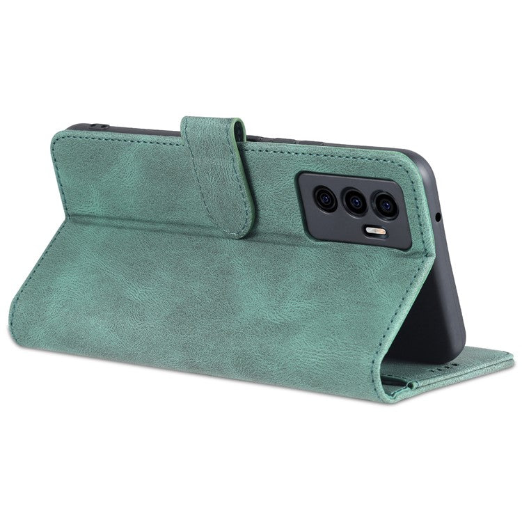 AZNS for vivo S10e 5G/V23e 4G/5G Phone Case, Folio Stand Wallet Magnetic PU Leather Protect Folio Cover - Green