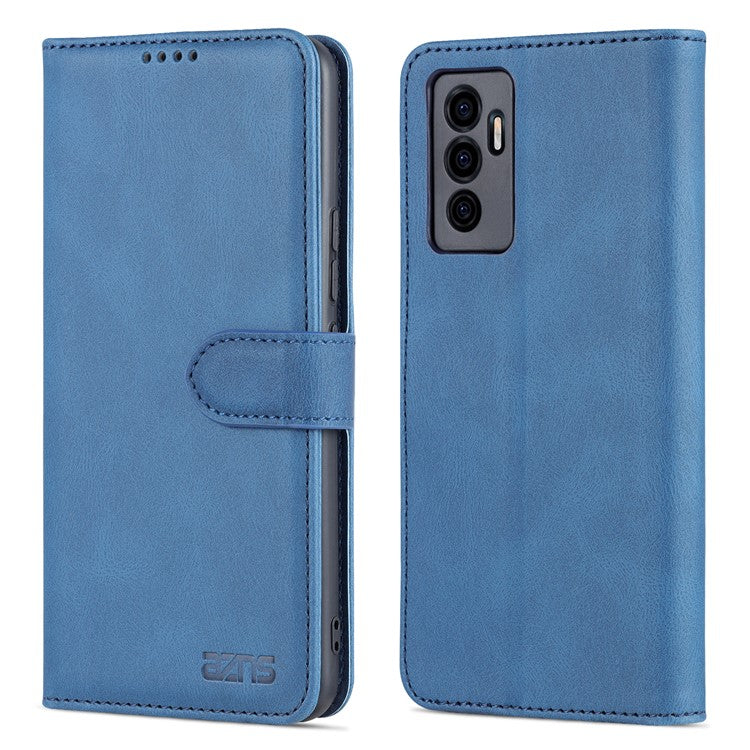 AZNS for vivo S10e 5G/V23e 4G/5G Phone Case, Folio Stand Wallet Magnetic PU Leather Protect Folio Cover - Blue