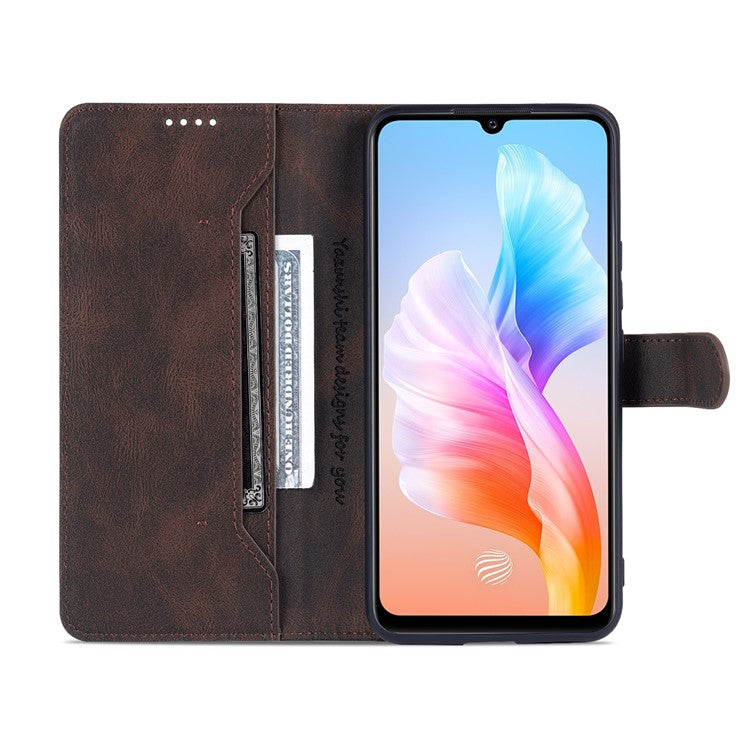 AZNS for vivo S10e 5G/V23e 4G/5G Phone Case, Folio Stand Wallet Magnetic PU Leather Protect Folio Cover - Brown