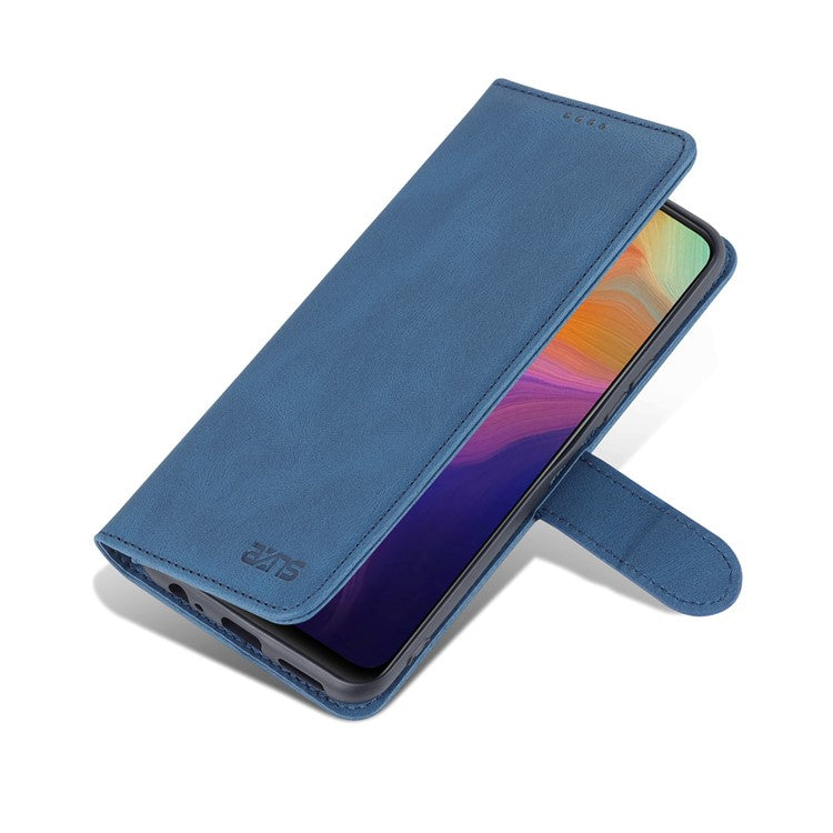 AZNS PU Leather Cover for vivo Y15a/Y15s, Shockproof Anti-scratch Wallet Stand TPU Interior Shell Case - Blue