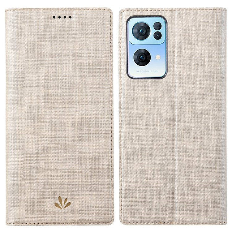 VILI DMX Series for Oppo Reno7 Pro 5G PU Leather Stand Card Holder Case Magnetic Auto-absorbed Protective Cover - Khaki