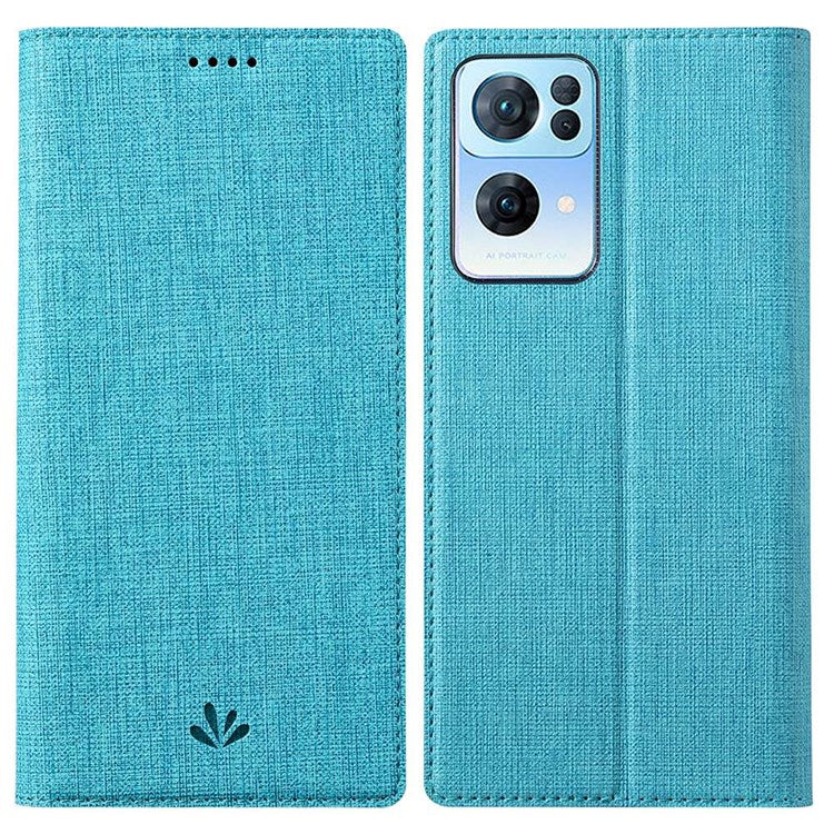 VILI DMX Series for Oppo Reno7 Pro 5G PU Leather Stand Card Holder Case Magnetic Auto-absorbed Protective Cover - Blue