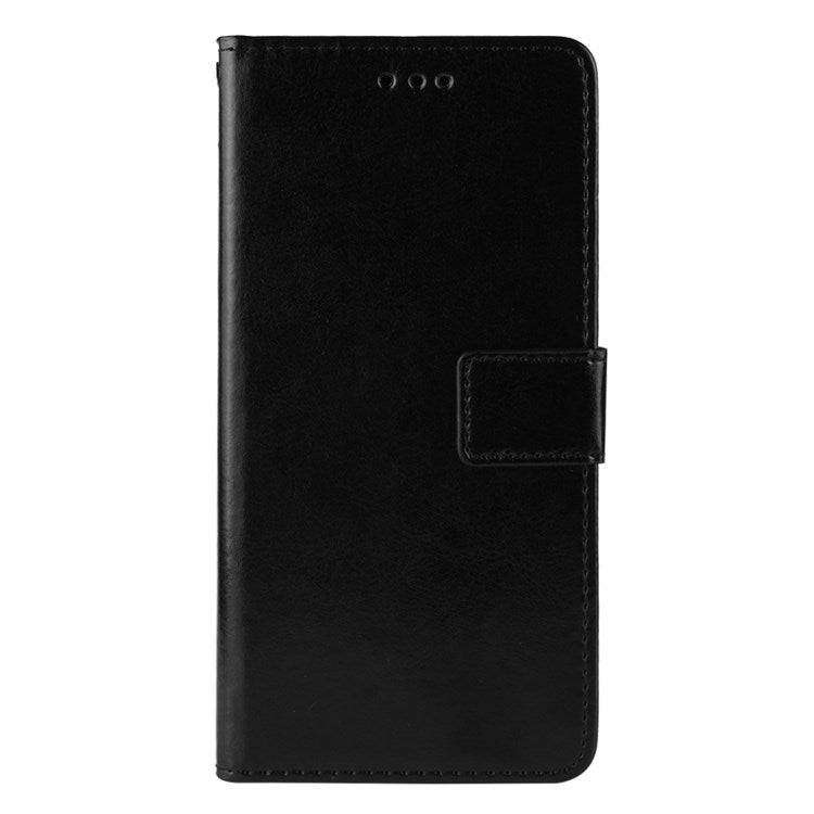 For vivo S12/V23 5G Wallet Style Anti-shock Split Leather Phone Case Crazy Horse Texture Well-protected Stand Phone Shell - Black