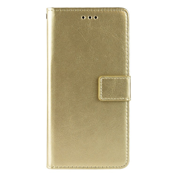 For vivo S12/V23 5G Wallet Style Anti-shock Split Leather Phone Case Crazy Horse Texture Well-protected Stand Phone Shell - Gold