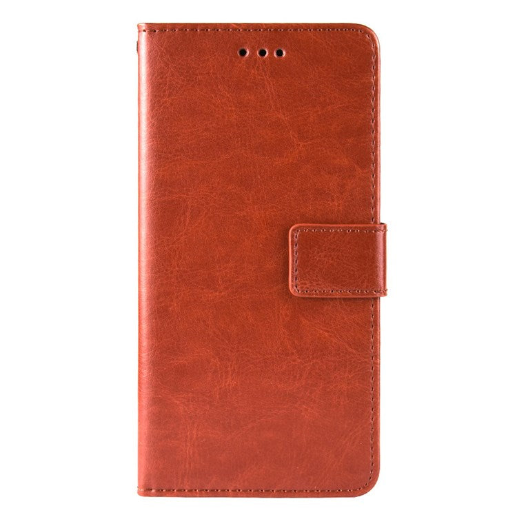 For vivo S12/V23 5G Wallet Style Anti-shock Split Leather Phone Case Crazy Horse Texture Well-protected Stand Phone Shell - Brown