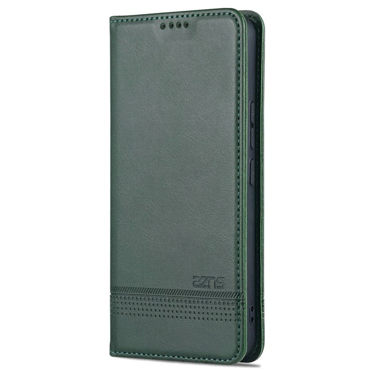 AZNS for vivo S12/V23 5G PU Leather Wallet Case Stand Magnetic Auto-absorbed TPU Shockproof Interior Protective Cover - Green