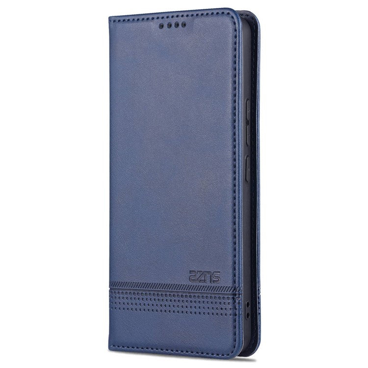 AZNS for vivo S12/V23 5G PU Leather Wallet Case Stand Magnetic Auto-absorbed TPU Shockproof Interior Protective Cover - Blue