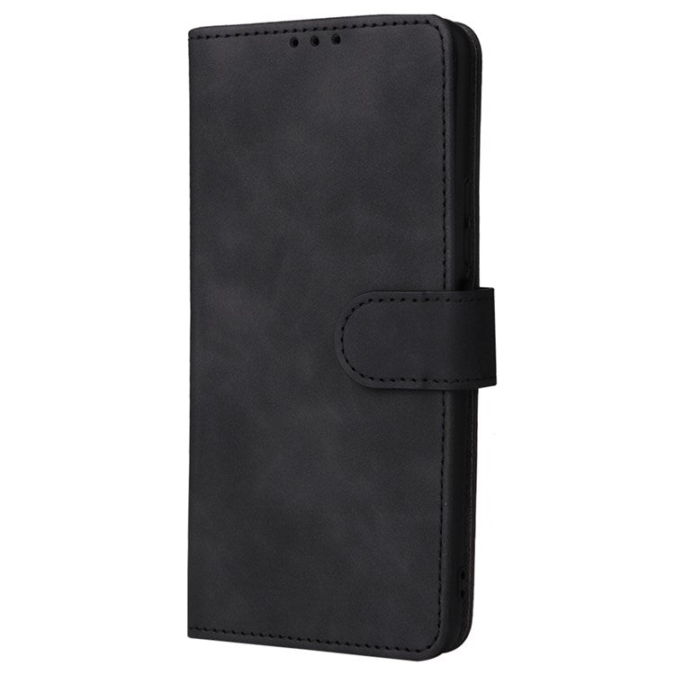 For vivo Y76 5G/Y76s 5G/Y74s Skin-touch Feeling Wallet Stand PU Leather Shockproof Phone Case Shell - Black