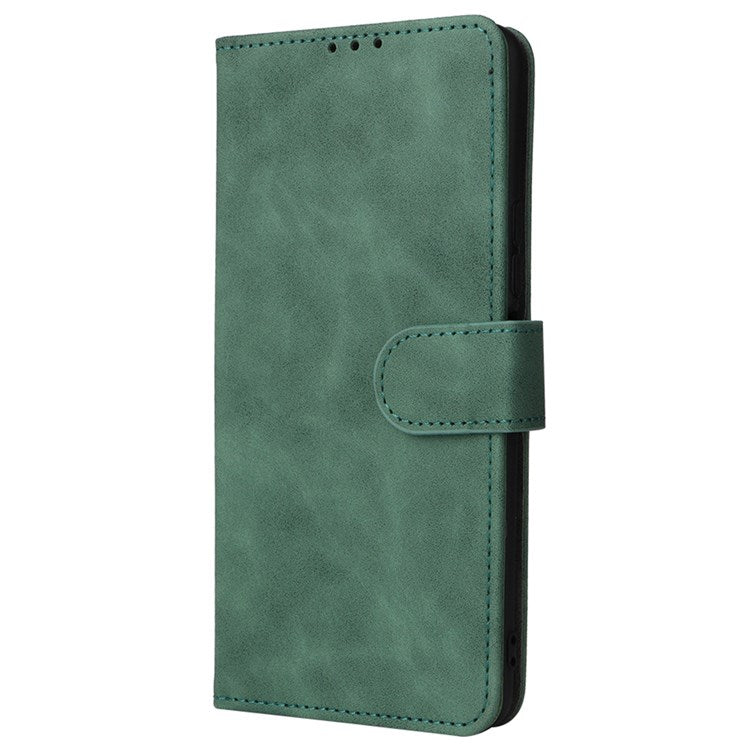 For vivo Y76 5G/Y76s 5G/Y74s Skin-touch Feeling Wallet Stand PU Leather Shockproof Phone Case Shell - Green