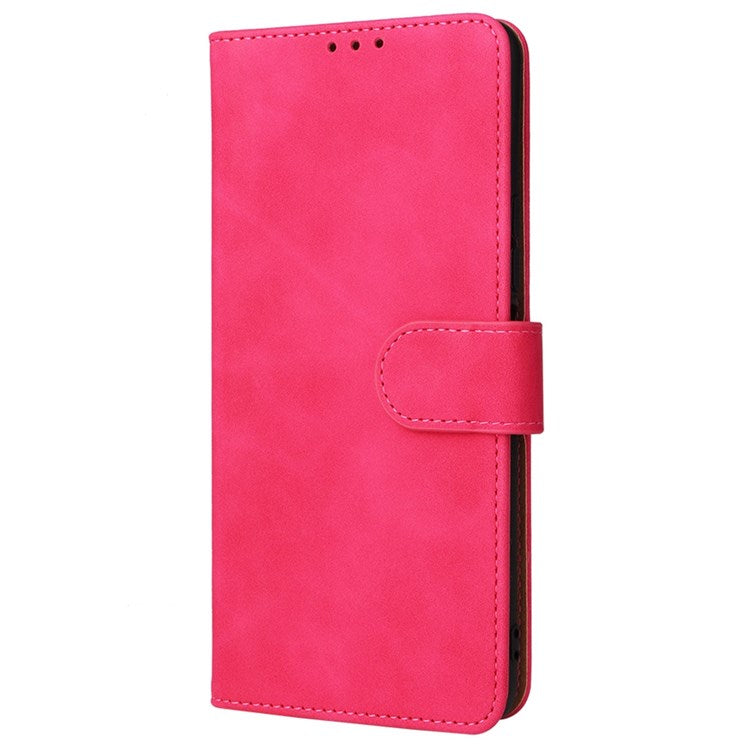 For vivo Y76 5G/Y76s 5G/Y74s Skin-touch Feeling Wallet Stand PU Leather Shockproof Phone Case Shell - Rose