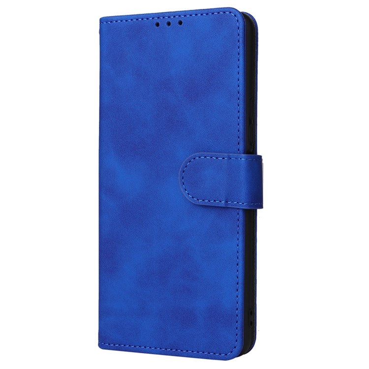 For vivo Y76 5G/Y76s 5G/Y74s Skin-touch Feeling Wallet Stand PU Leather Shockproof Phone Case Shell - Blue