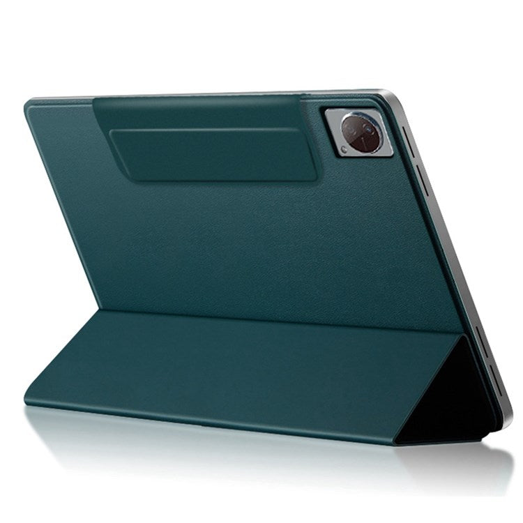 For vivo Pad Tri-fold Stand PU Leather Magnetic Absorption Tablet Case Protective Cover - Green