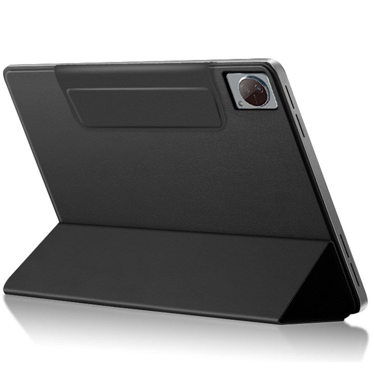 For vivo Pad Tri-fold Stand PU Leather Magnetic Absorption Tablet Case Protective Cover - Grey