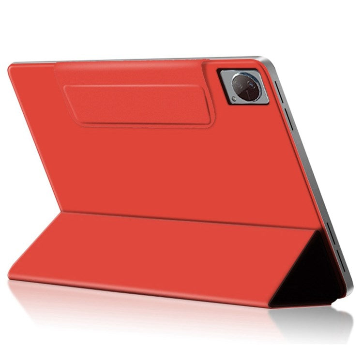 For vivo Pad Tri-fold Stand PU Leather Magnetic Absorption Tablet Case Protective Cover - Orange