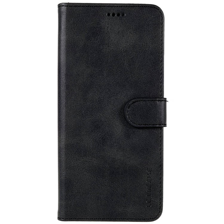 LC.IMEEKE For vivo Y75 5G/Y55 5G/T1 5G Flip Folio Book PU Leather Phone Case Wallet Style Stand Full Body Protective Cover - Black