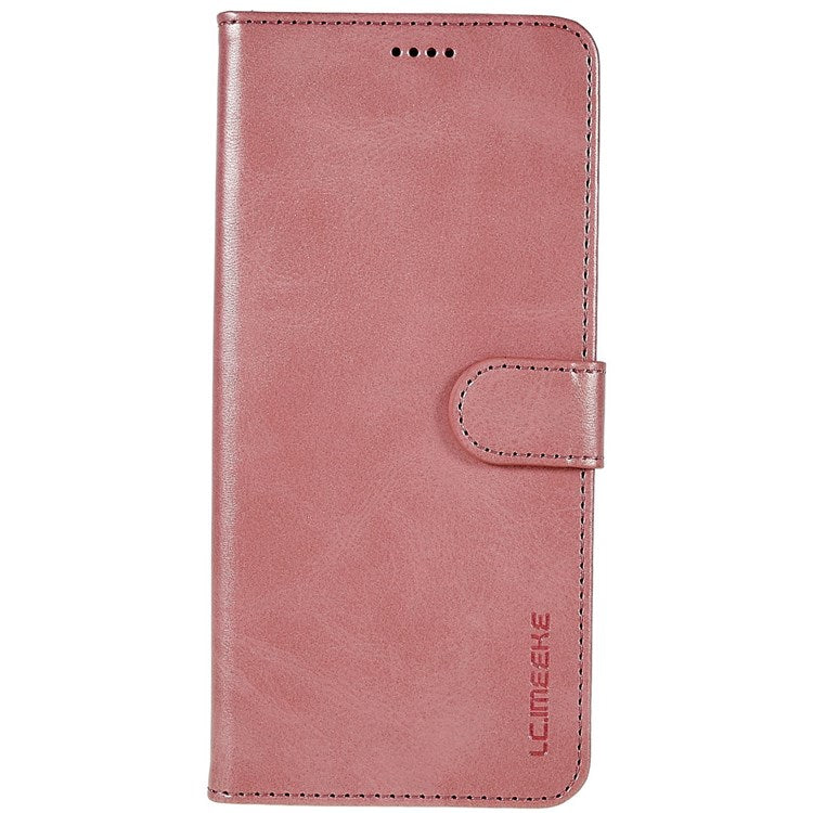 LC.IMEEKE For vivo Y75 5G/Y55 5G/T1 5G Flip Folio Book PU Leather Phone Case Wallet Style Stand Full Body Protective Cover - Pink