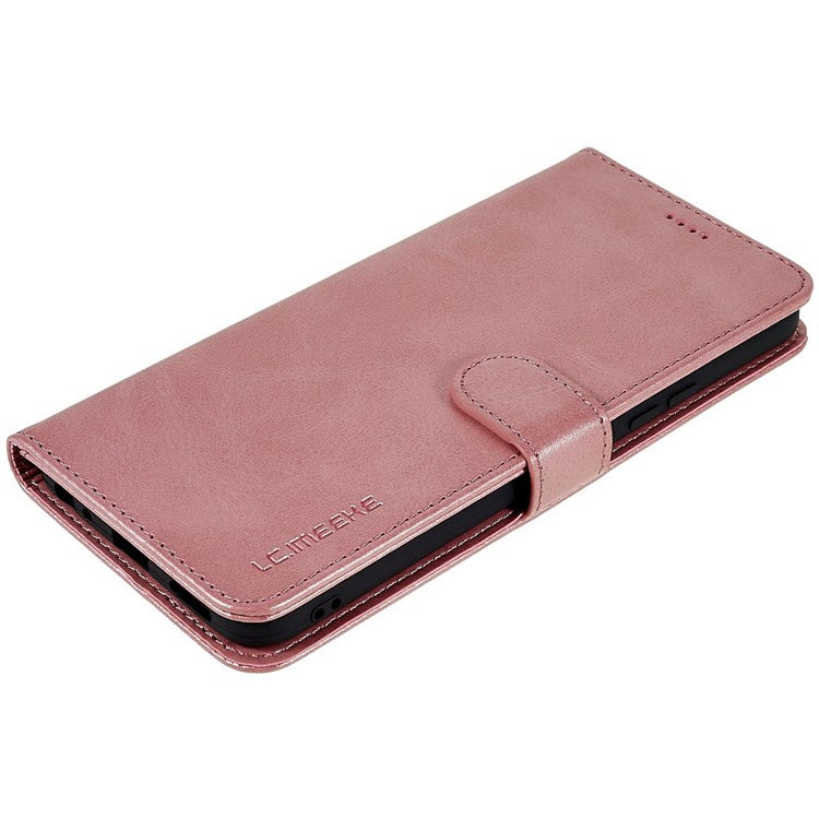 LC.IMEEKE For vivo Y75 5G/Y55 5G/T1 5G Flip Folio Book PU Leather Phone Case Wallet Style Stand Full Body Protective Cover - Pink