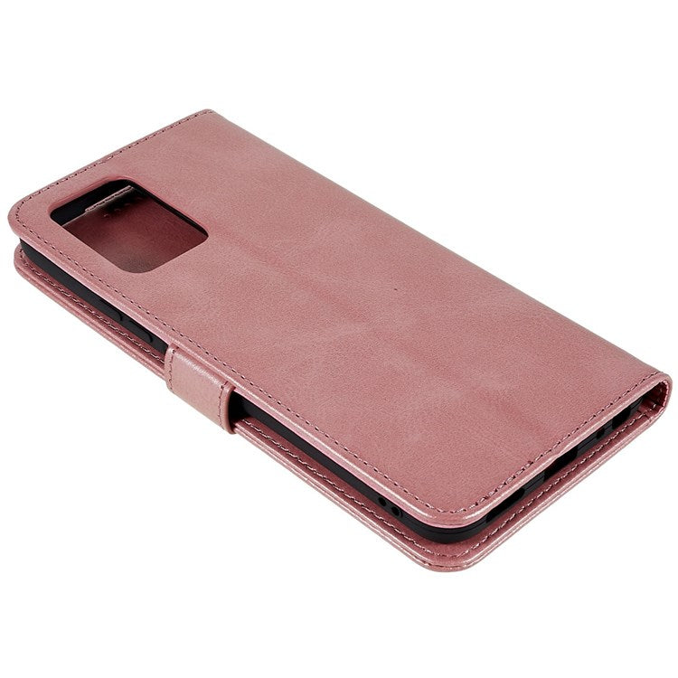 LC.IMEEKE For vivo Y75 5G/Y55 5G/T1 5G Flip Folio Book PU Leather Phone Case Wallet Style Stand Full Body Protective Cover - Pink