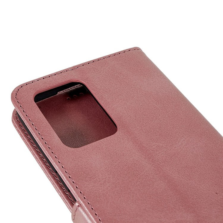 LC.IMEEKE For vivo Y75 5G/Y55 5G/T1 5G Flip Folio Book PU Leather Phone Case Wallet Style Stand Full Body Protective Cover - Pink